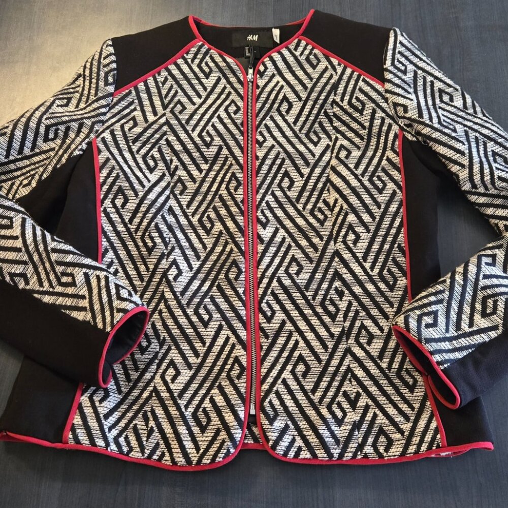 NWOT Black White Blazer Jacket Size 10